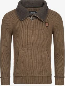 Indicode Jeans Coltruien Trui Dane Heren Bruin Gemêleerd
