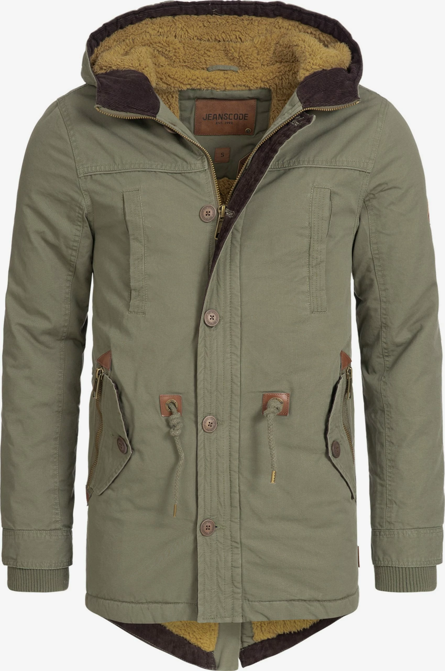 Indicode Jeans Parkas Winterparka Barge Heren Kaki