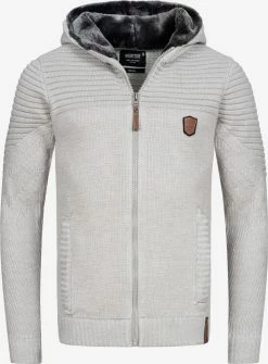 Indicode Jeans Vesten Gebreid Vest Lothian Heren Lichtgrijs